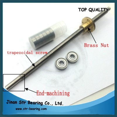 stainless steel threaded rod teeth trapezoidal screw lead screw 8mm with brass nut